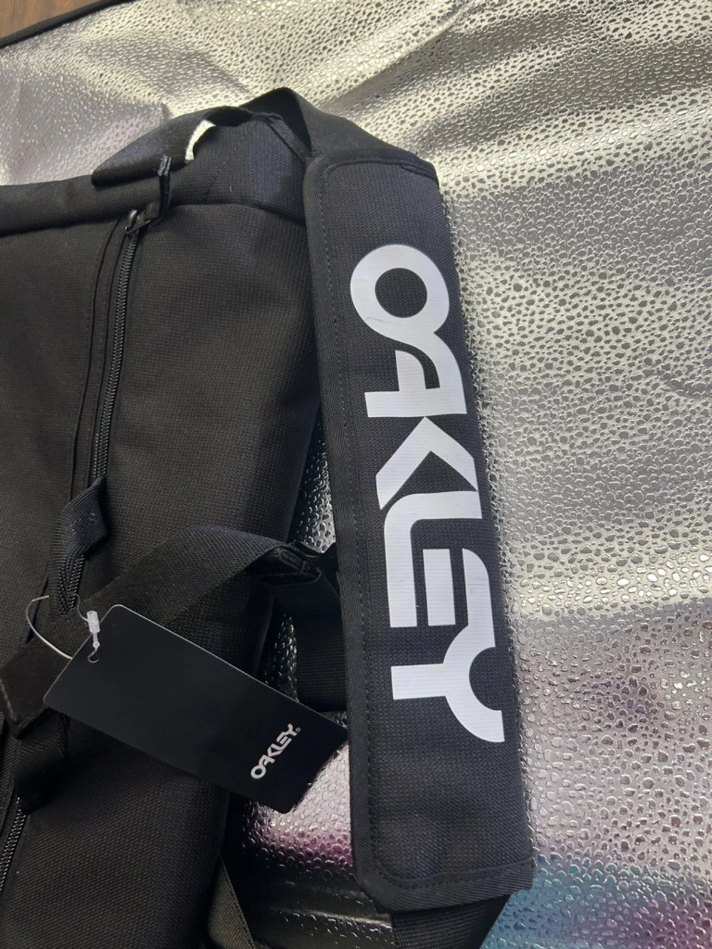 Oakley Black Steel Club Messenger Bag with Shoulder Strap